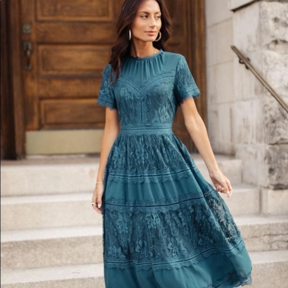 Böhme Lace Midi Dress